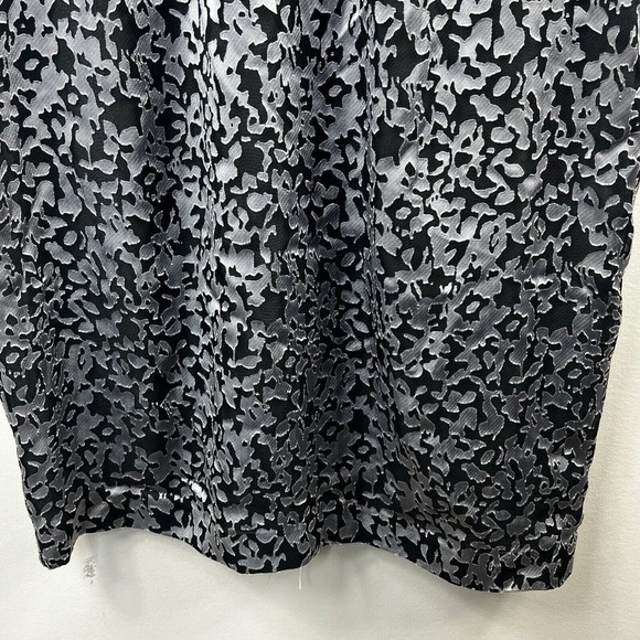 Brooks Brothers Gray Black Sleeveless Burnout Shift Dress 16 Mock Neck - Picture 6 of 16